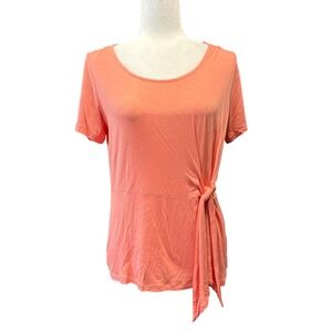 Tribal Jeans Peach Tulip Side Tie Knit Top Sprint Summer  Women's Small NWT